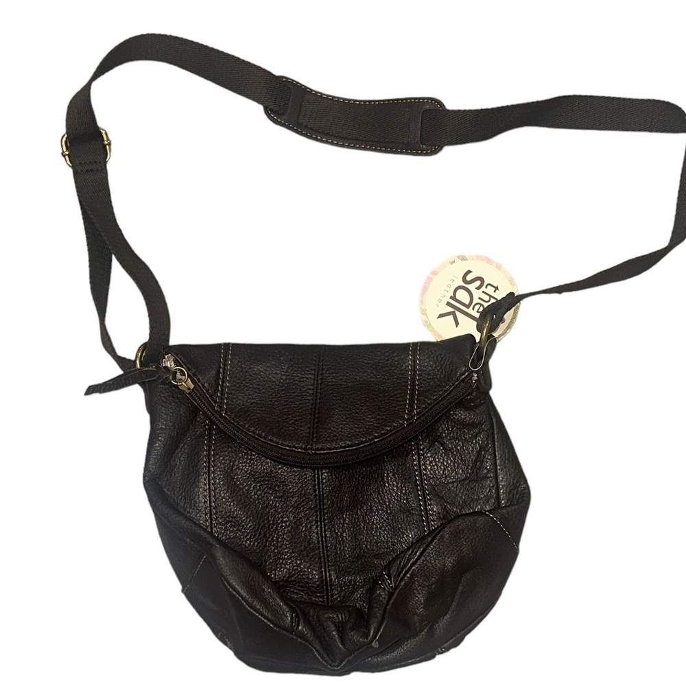 The Sak Brown Leather Deena 105031 Crossbody Flap Handbag Purse Bag NWT